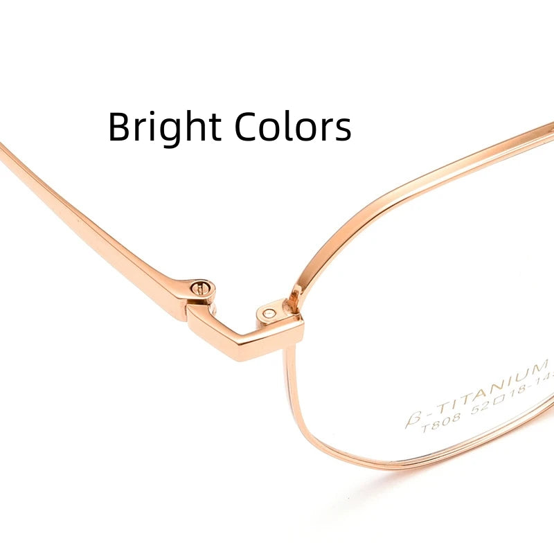 Ultra-light Polygonal Decorative Eyeweae Men Retro Fashion Pure Titanium Optical Prescription Glasses Frame Women T808