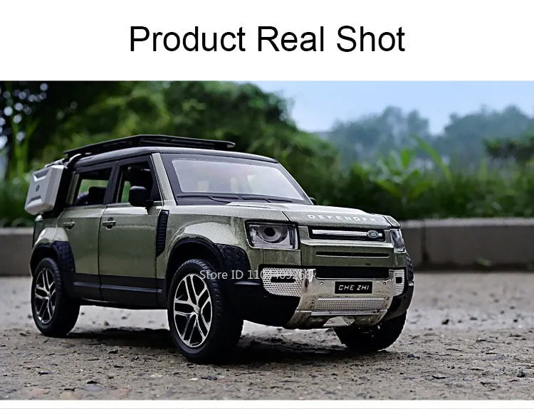 1:24 Scale Land Rover Defender Range Rover Model Car Toy Metal Diecast Sound Light Off Road Vehicles Miniature Models Boys Gifts