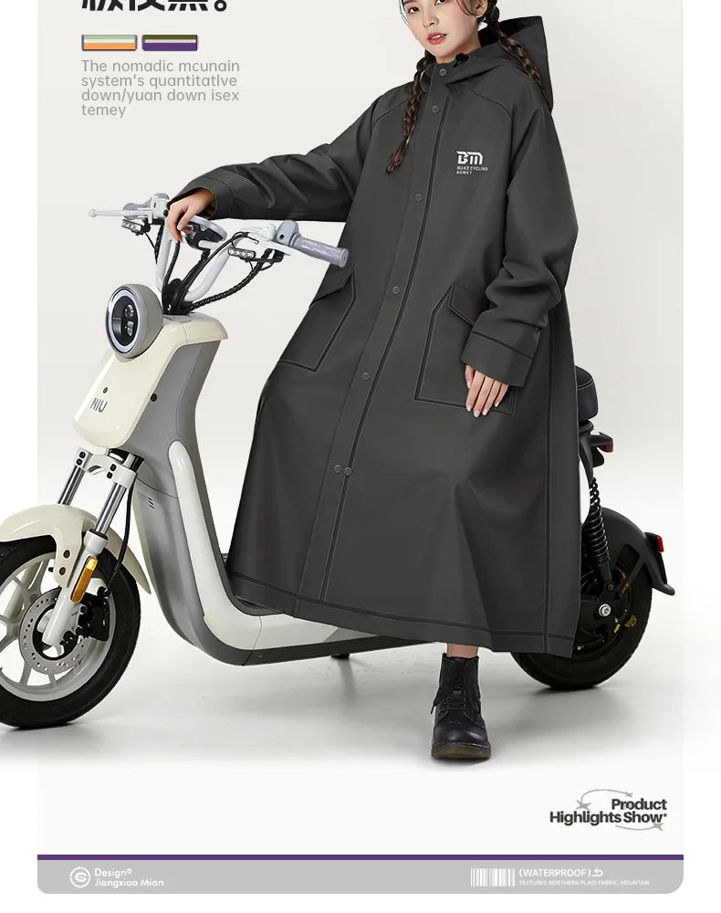 Full Body Waterproof Rain Poncho for Motorcycle and Outdoor Activities