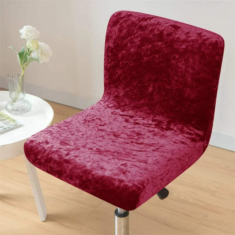 1PC Shiny Velvet Short Bar Chair Covers Stretch Back Bar Stool Covers Small Size Dining Barstool Slipcovers Party Banquet Decor