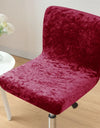 1PC Shiny Velvet Short Bar Chair Covers Stretch Back Bar Stool Covers Small Size Dining Barstool Slipcovers Party Banquet Decor