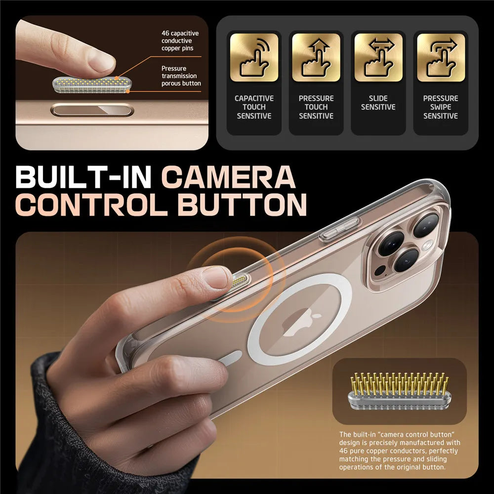 For iPhone 16 Pro Max Case with Camera Control Capture Button UB Mag Slim Shockproof  MagSafe Phone Case Cover
