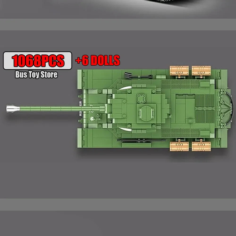 Soviet Military Series IS-2M Tank KV-2 Heavy Tank Truck WW2 Tank Building Blocks Bricks Model Set Toys for s Gifts Technical