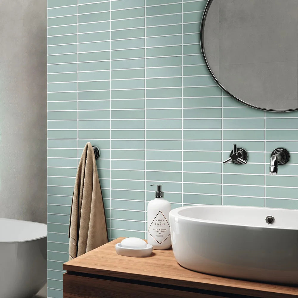 10pcs 3D Decorative Wall Stickers, Self-adhesive Kitchen Green Tile Stickers, Water and Mold Resistant, Easy to DIY, 30cm x 30cm