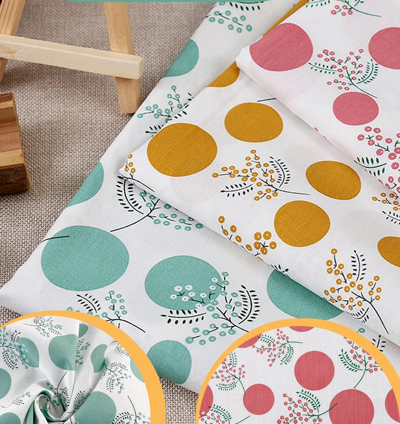 100% Cotton Fabric - DIY Sewing Material for Dresses & Home Decor (per Meter)