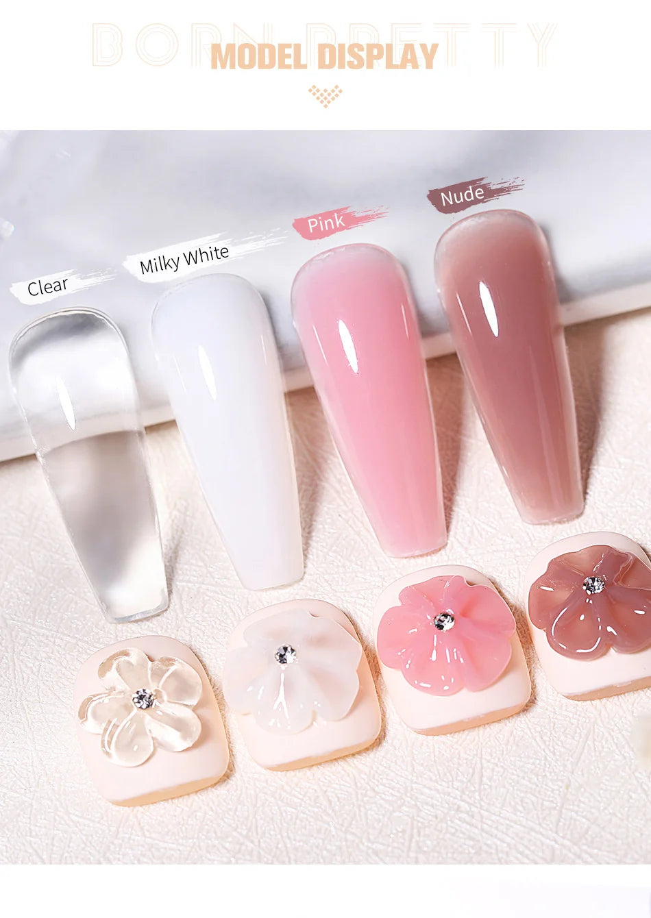 15ml Non Stick Hand Extension Gel Nail Polish Carving Flower Nail Art Shaping Solid Acrylic Nail Gel Varnish