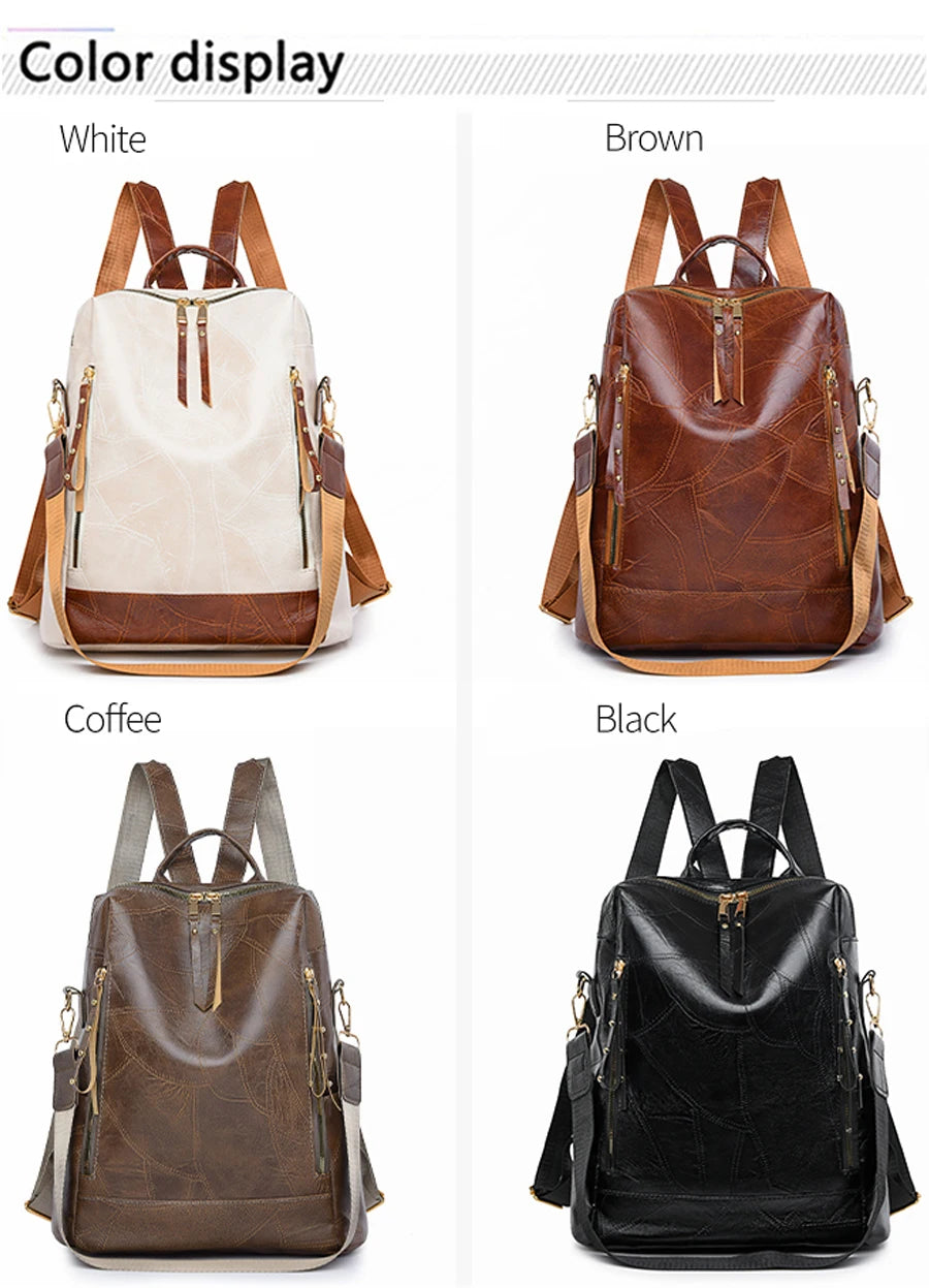 Multifunctional Large Capacity Backpacks High Quality Leather Luxury Designer Brand Women's Backpack