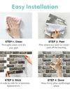 10pcs 3D Faux Brick Peel and Stick Wall Panel Farmhouse Self-adhesive Tile Sticker Mold Water Resistant 30cm X 30cm