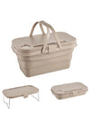 Outdoor Storage Box Folding Table Camping Foldable Hand Basket Picnic Car Trunk Barbecue Gathering Waterproof Tableware
