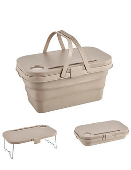 Outdoor Storage Box Folding Table Camping Foldable Hand Basket Picnic Car Trunk Barbecue Gathering Waterproof Tableware
