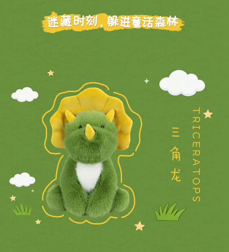 Green Triceratops Dinosaur Plush Stuffed Animal Pillow