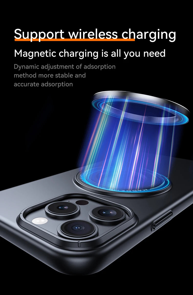 For Magsafe  Solid Color Matte Car Holder Shockproof Phone Case for iPhone 15 Pro Max 14 Pro Max Plus Back Cover