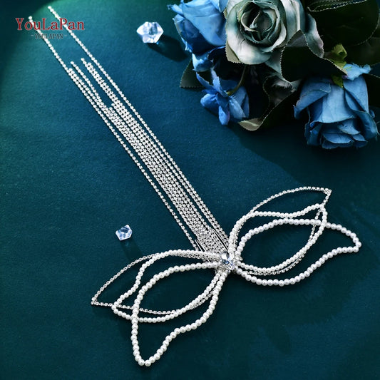 Long Rhinestone Tassel Hair Comb Bridal Wedding Hair Accessories Ladies Romantic Headwear Banquet