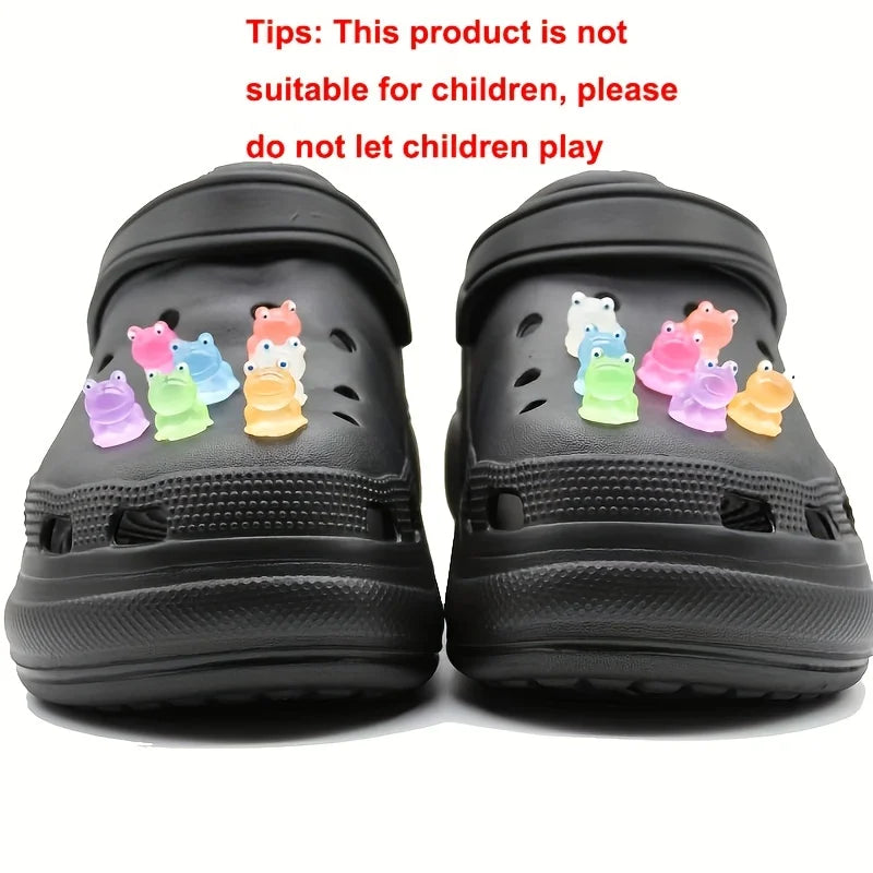 7pcs Frog Cute Cartoon Shoe Charms For Clogs Garden Shoes Decoration DIY Accessories