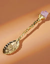 1 Pcs Crystal Head Spoon Vintage Carved Alloy Coffee Spoon Ice Cream Dessert Tea Dining Kitchen Accessories