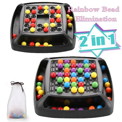 2 Players Small size 16CM Rainbow Ball Matching Brain Game Intelligent Four in a Square Board Game Educational Toys For Kids