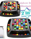 2 Players Small size 16CM Rainbow Ball Matching Brain Game Intelligent Four in a Square Board Game Educational Toys For Kids