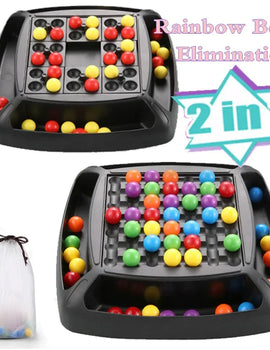 2 Players Small size 16CM Rainbow Ball Matching Brain Game Intelligent Four in a Square Board Game Educational Toys For Kids