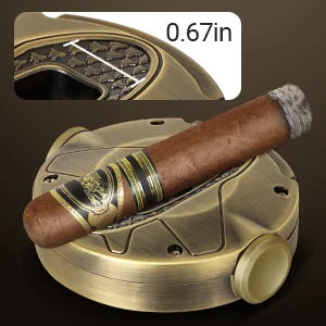 3-1 Cigar V Cutter with Stainless Steel Blade, Cigar Holder and Decompression Rotator, Round Cigar Cutter Ergonomically Designed