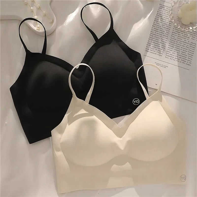 Womens Deep U Neck Seamless Wireless Plunge Bra