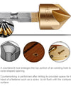 6PCS 1/4'' Countersink Drill Bit Set Hex Shank HSS 5 Flute Countersink 90 Degree Wood Chamfering Cutter Chamfer Tools 6mm-19mm