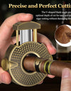 3-1 Cigar V Cutter with Stainless Steel Blade, Cigar Holder and Decompression Rotator, Round Cigar Cutter Ergonomically Designed