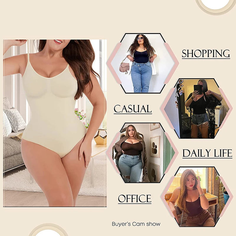 Women Backless Thong Bodysuit Shapewear – Tummy Control Slimming Corset