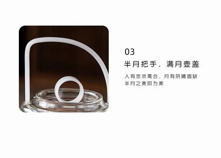 Glass Teapot with Infuser and Wood Handle Tea Separation Kettle 850ml