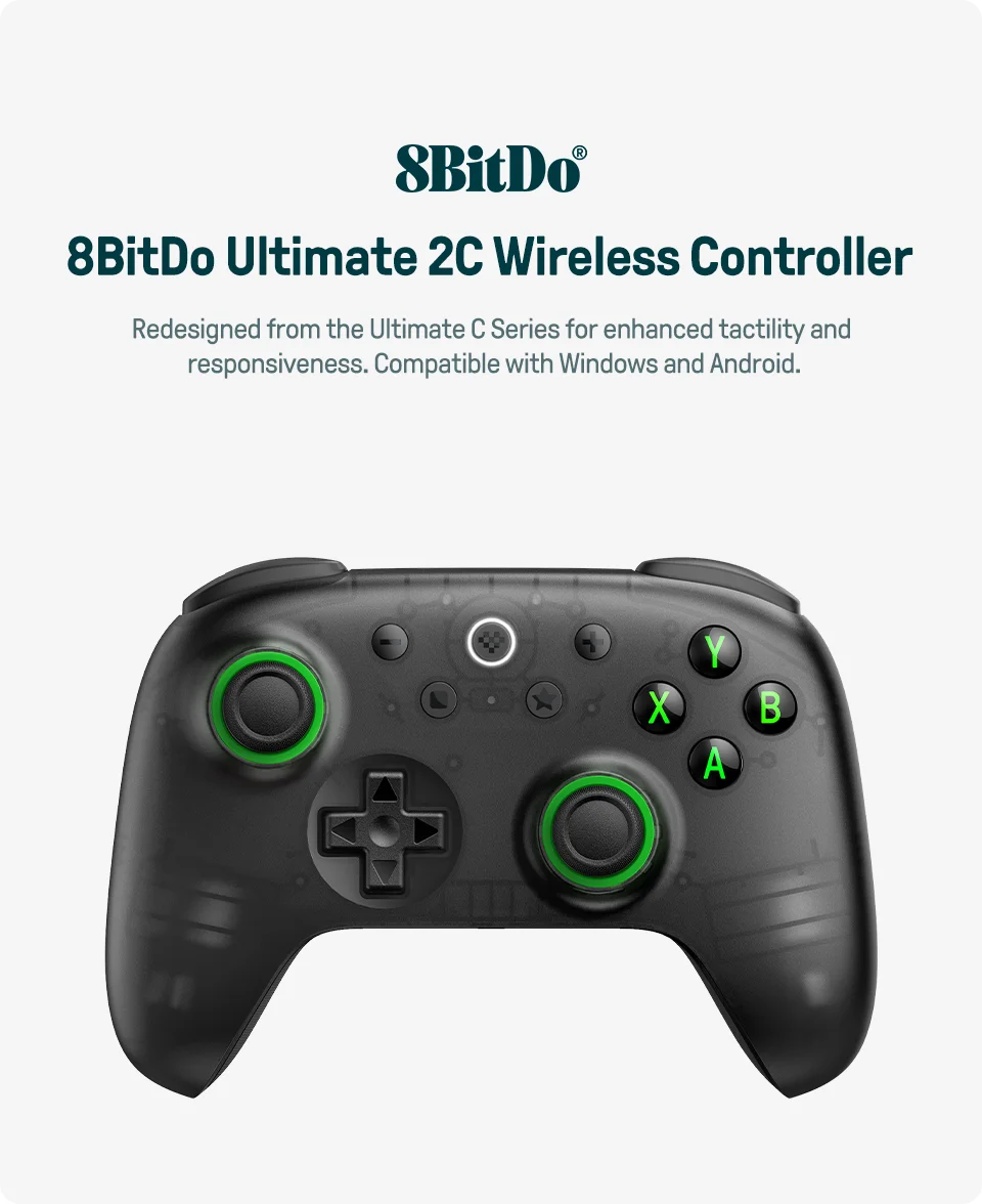 Wireless Gaming Controller with Hall Effect Joysticks and Triggers for PC and Android