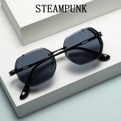 Square Punk Sunglasses For Men Luxury Steampunk Vintage Fashion Glasses Retro Shades