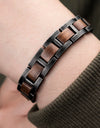 Bracelet Metal Stainless Steel Wood Strap Jewelry Ladies