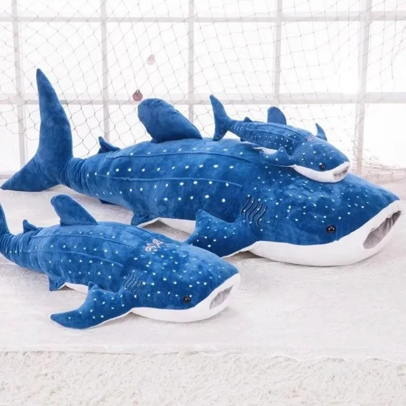 Large Whale Shark Body Pillow Long Cute Fish Stuffed Sofa Decorative Plush Body Pillow Whale Shark Back Plush Cushion Decor Gift