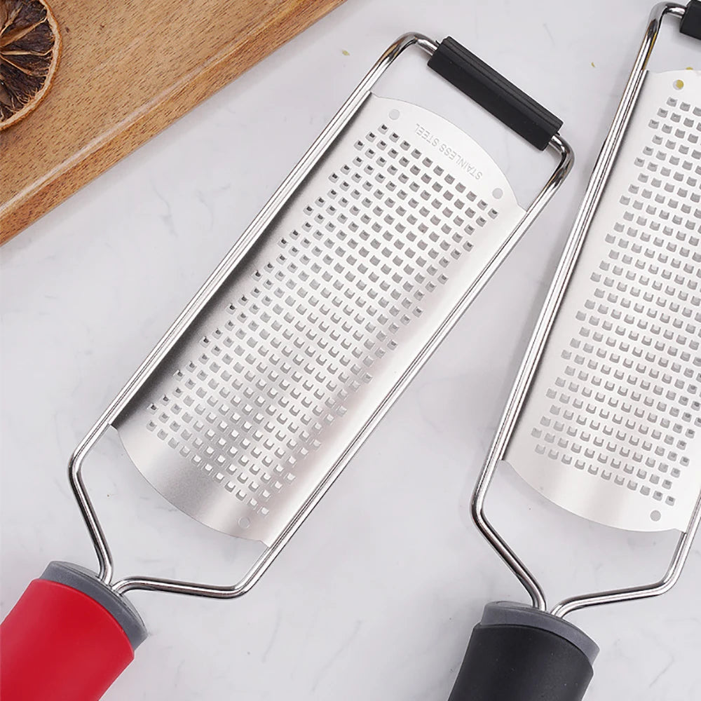 304 Stainless Steel Cheese Shaver Manual Lemon Garlic Grater with Long Handle Vegetable Slicer Kitchen Tool Mill Cheese Grater