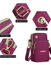 Mobile Phone Crossbody Bags Shoulder Bag Cell Phone Pouch With Headphone Plug 3 Layer Wallet
