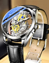 Men Watch Skeleton Quartz Wristwatch Gold Skeleton Retro Man Watch Top Brand Luxury Clock Watches
