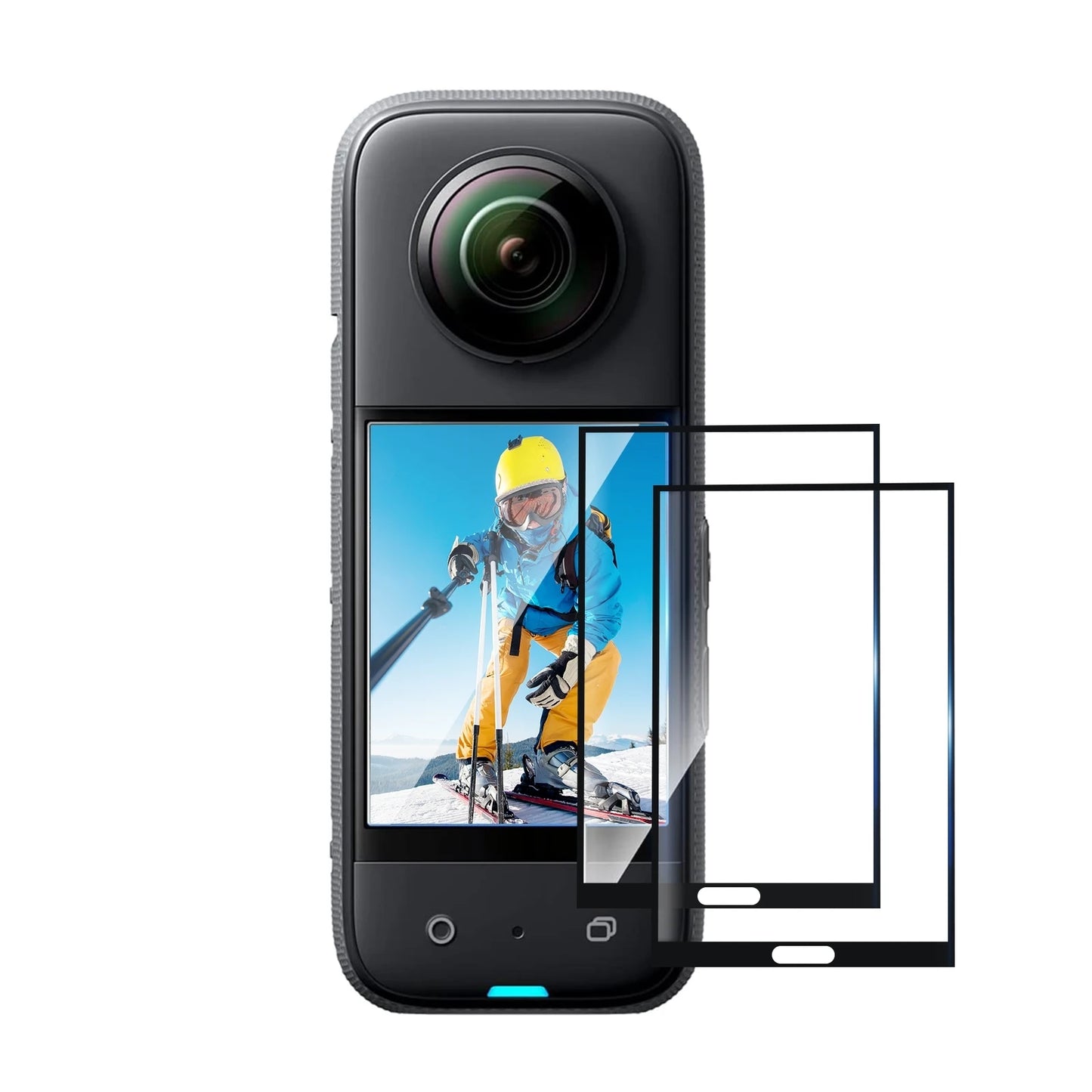 2PCS For Insta360 X3 Curved HD Screen Film Protective Film (Transparent)