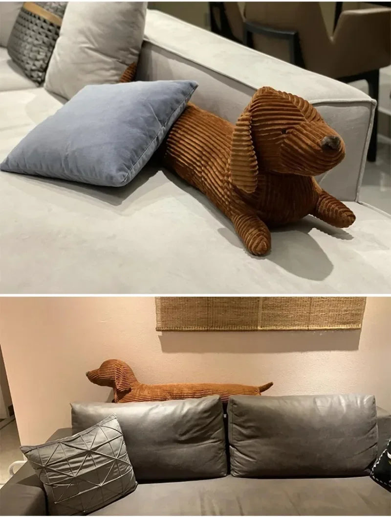 Long Sausage Dog Body Pillow Dachshund Stuffed Doll Large Dog Decorative Body Pillow Sleeping Back Cushion Livingroom Decoration