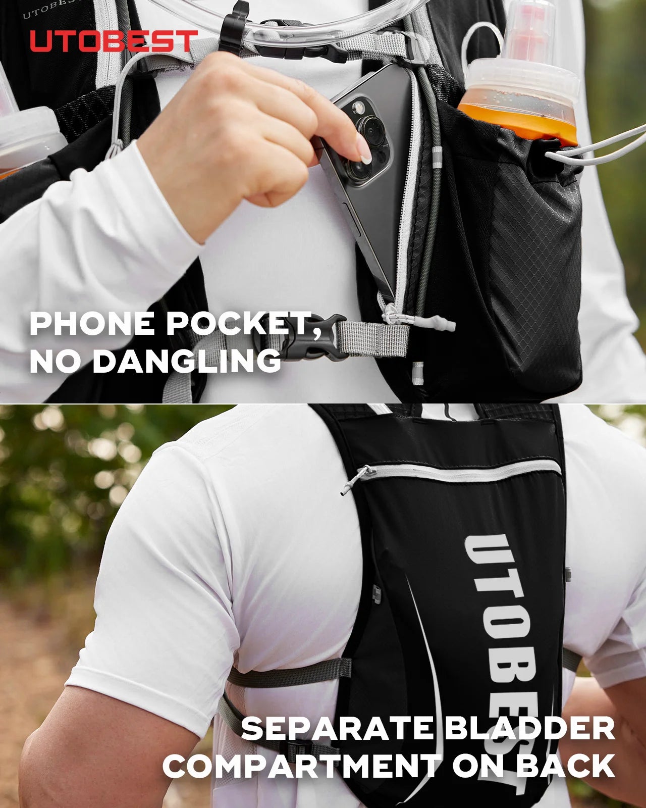 Trail Running Backpack 5L Ultra Lightweight Hydration Vest with 1.5L Water Bladder for Bicycle Marathon Hiking