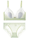 Women’s Lace Transparent Rabbit Ears Bra & Panties Set – Soft, Thin Push-Up Lingerie