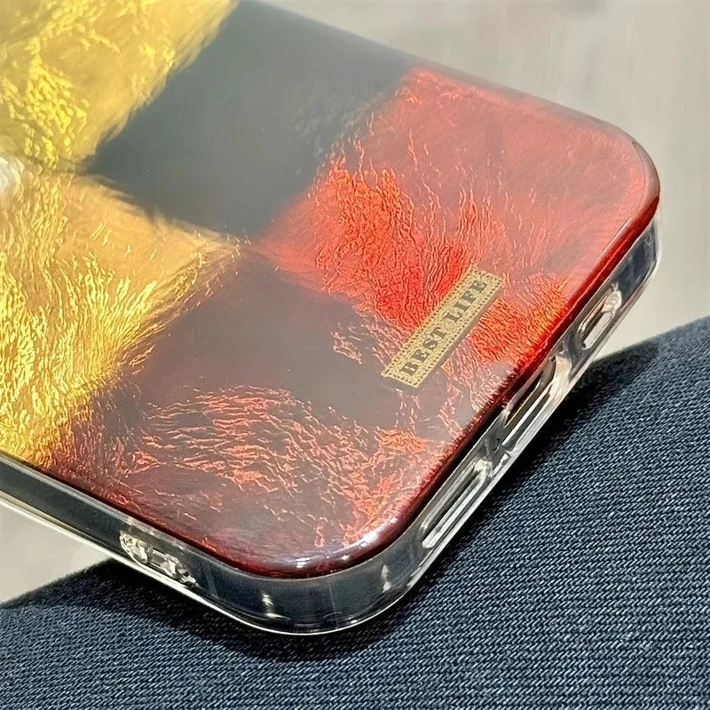 Dopamine Color Block Match Plaid Phone Case For iPhone 17 16 15 14 16E Grid Label Matte Cover