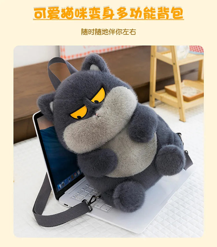 Kawaii Plush Stuffed Cat Doll Backpack Cute Kids Birthday Xmas Gift 2025 New Arrival Plush Toy for Children Girls Soft Cuddly