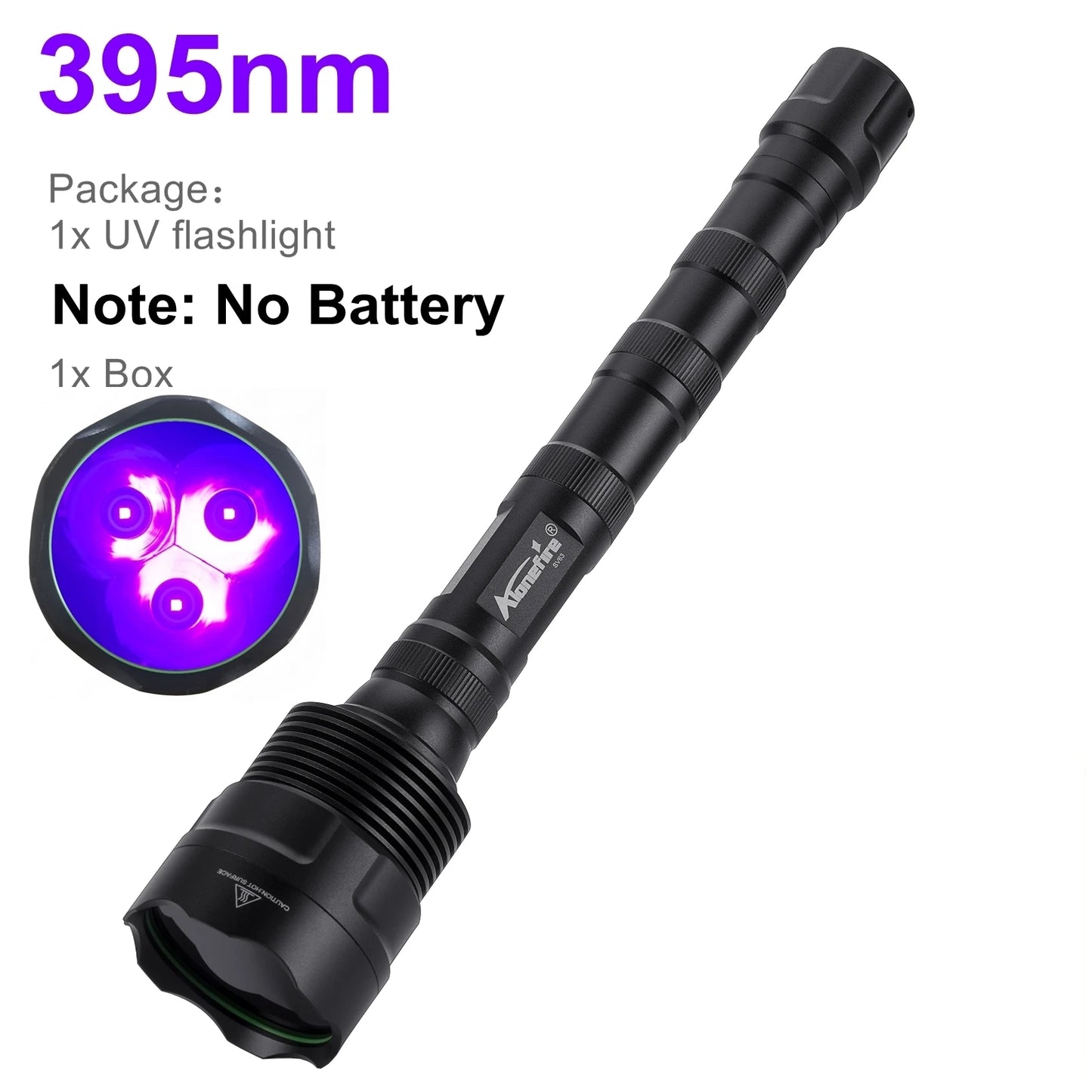 60W 365nm 395nm UV LED Blacklight Flashlight