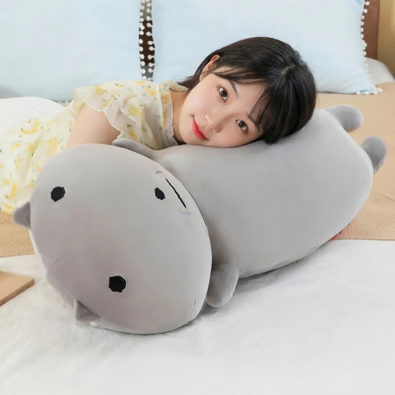 95cm Grey Cat Plush Toy Long Hugging Pillow