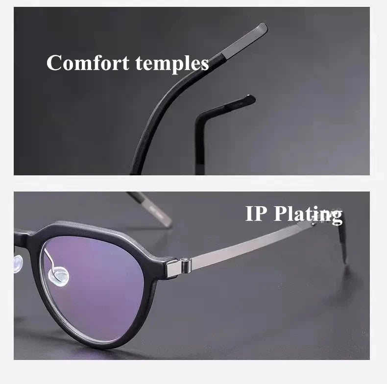Vintage Polygon Titanium Acetate Screwless Eyeglasses Frame