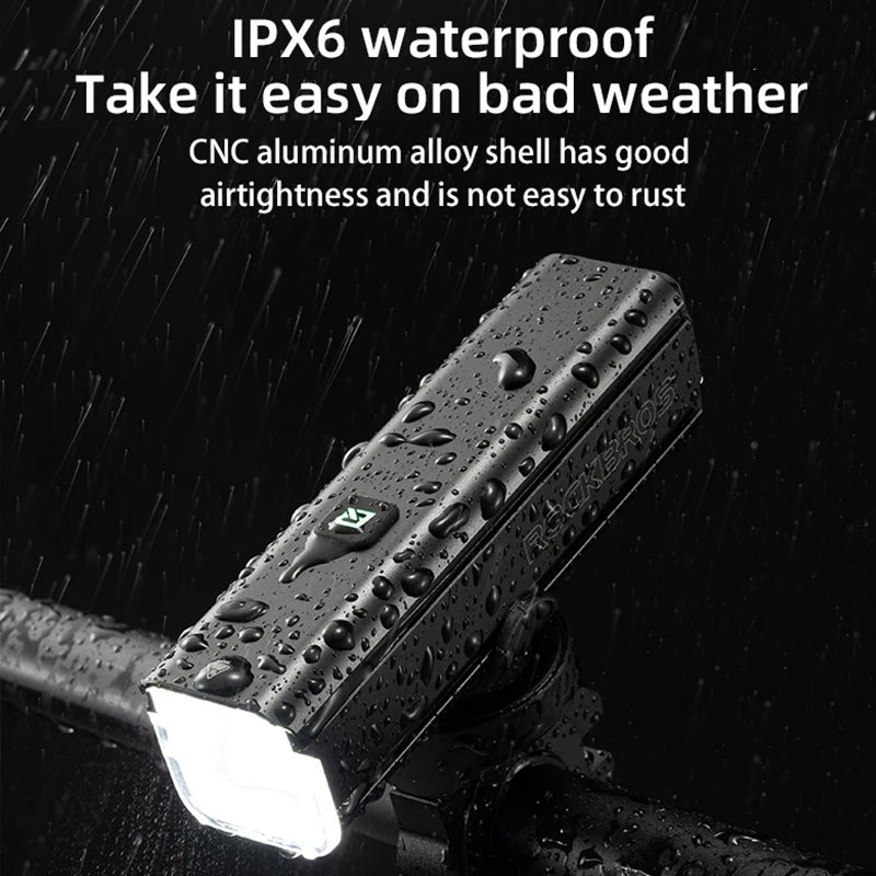 1000LM Bike Light Front Lamp Type-C Rechargeable LED 4500mAh Bicycle Light Waterproof Headlight Bike Accessories