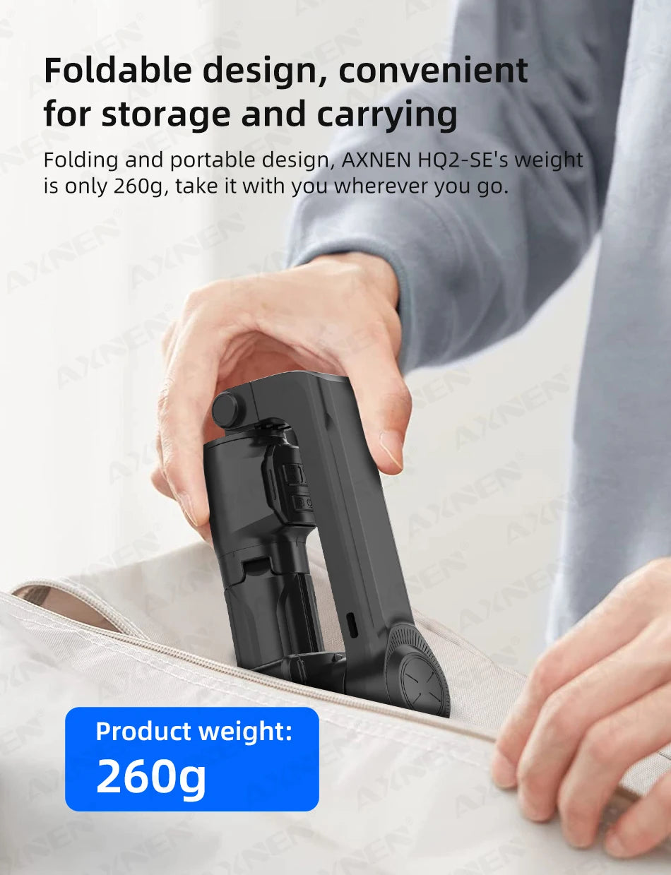 HQ2 SERIES Mobile Phone Stabilizer Handheld Gimbal for Smartphone Gopro Action Camera Extension Rod Selfie Stick Tripod