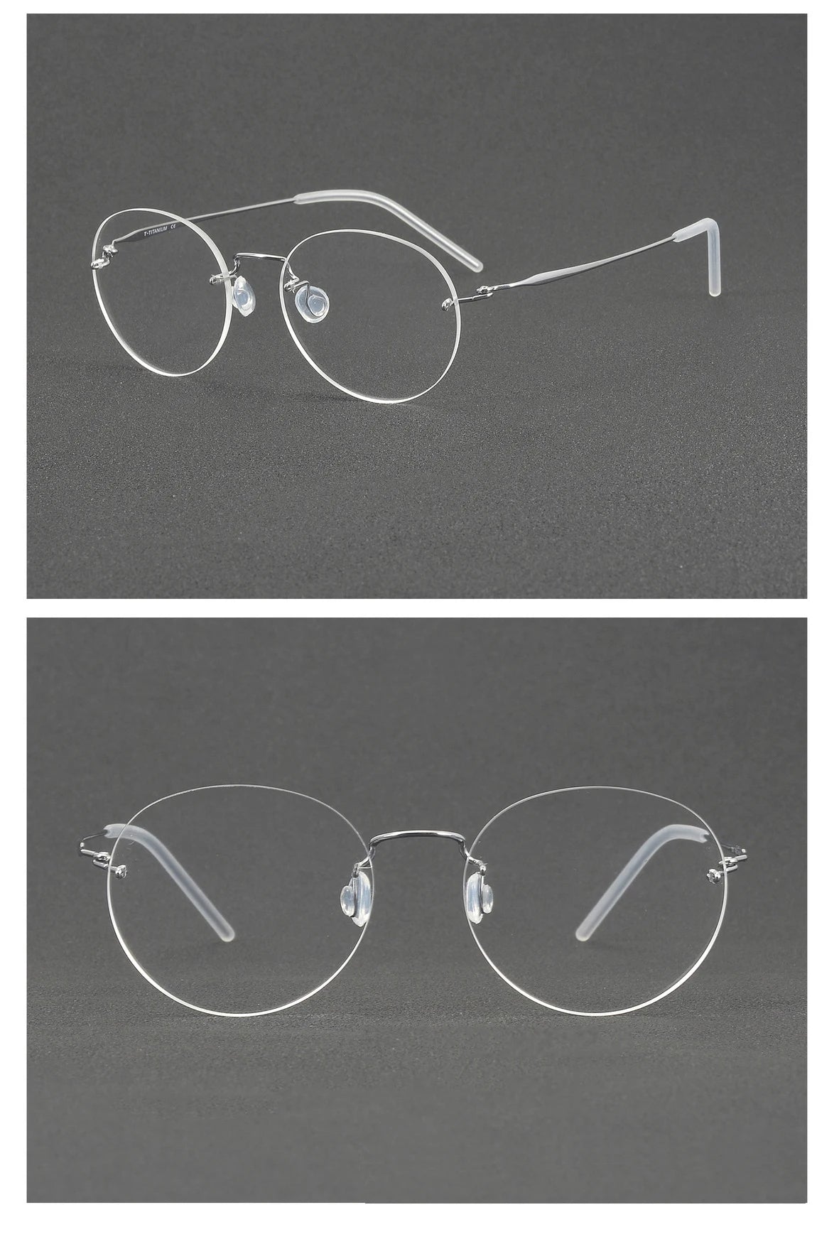Ultralight Oval Rimless Titanium Eyeglasses Frame
