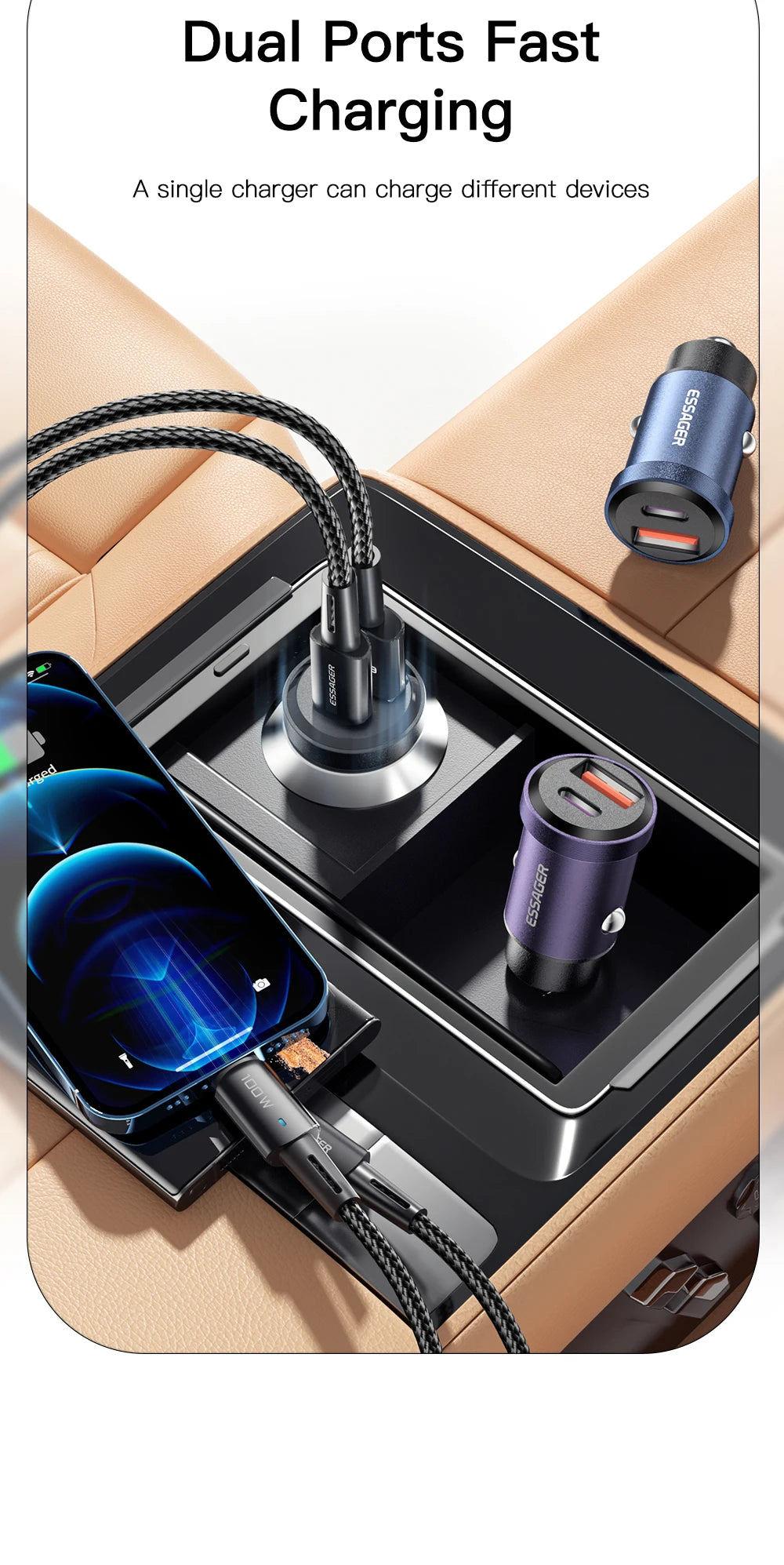 30W / 45W USB-C + USB-A Fast Car Charger (PD + QC 4.0)