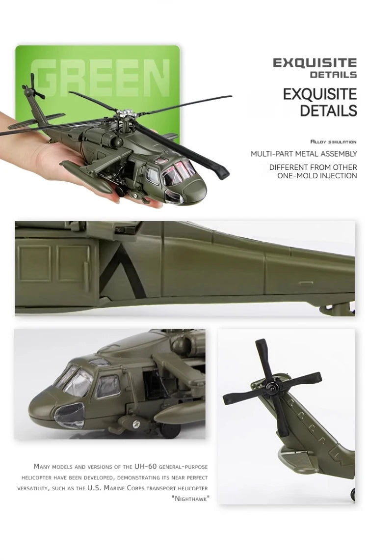 Black Hawk Helicopter Alloy Model with Sound & Light