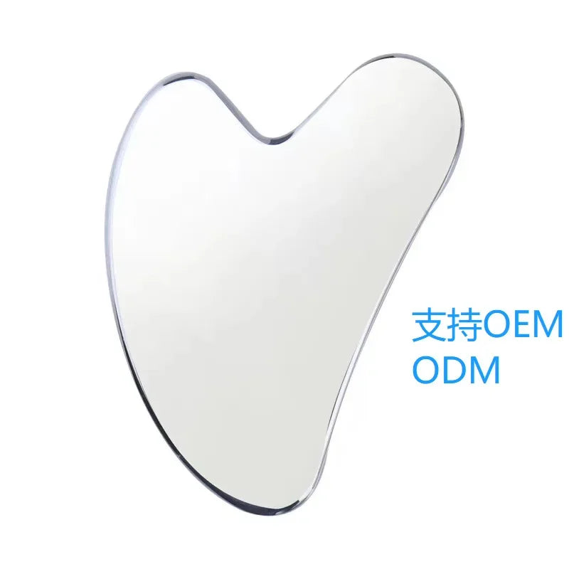 Gua Sha Board Heart Shape Stainless Steel Muscle Massage Tissue Therapy Scraping Plate Promote Blood Circulation Body Relaxation